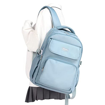 Lightweighr College School Backpacks For Women,Classic Middle Student Bookbag For Teens Girls,Waterproof Middle School Bag Boys(Blue) - color: A4-blue