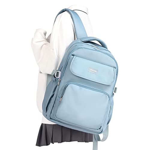 Lightweighr College School Backpacks For Women,Classic Middle Student Bookbag For Teens Girls,Waterproof Middle School Bag Boys(Blue) - color: A4-blue