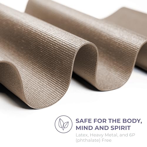 Voyage Yoga Mat, 6 Pack, 72" x 24" Professional Studio and Gym Bulk Yoga Mats, 5mm Thick, Durable, Anti-Tear, Non Slip Fitness and Exercise Mats - color: Mocha