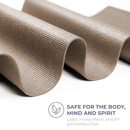 Voyage Yoga Mat, 6 Pack, 72" x 24" Professional Studio and Gym Bulk Yoga Mats, 5mm Thick, Durable, Anti-Tear, Non Slip Fitness and Exercise Mats - color: Mocha