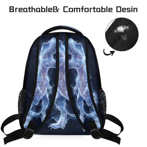 Dinosaur Kids Backpack for Girl Boy Waterproof Kids Back Pack | Animal Lightning School Bookbag Women Men Lightweight Rucksack Casual Daypack Carry On Bag for Work Hiking Camping Gym Travel - color: Animal Lightning Dinosaur