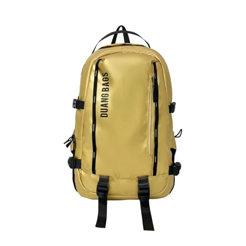 Water-Resistant Backpack for Men Women Large Daypack Hiking Work Durable Laptop Backpack Outdoor Commuter Bag (golden) - color: Golden