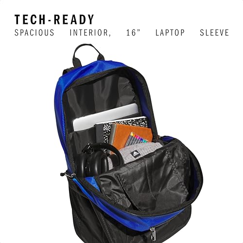 adidas Excel 7 School Backpack for Laptop, Gym and Travel, 34L, Team Royal Blue/Black/Silver Metallic/7.5, OSFA - color: Team Royal Blue/Black/Silver Metallic/7.5, size: One Size