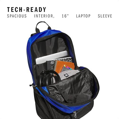 adidas Excel 7 School Backpack for Laptop, Gym and Travel, 34L, Team Royal Blue/Black/Silver Metallic/7.5, OSFA - color: Team Royal Blue/Black/Silver Metallic/7.5, size: One Size