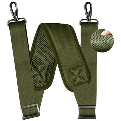 ZINZ 79 inch Shoulder Strap, Extra-thick Fixed Cushion Pad and Dual Clasps Universal Replacement Strap with Metal Swivel Hooks for Laptop Bags, Luggage Bags, Camera, Crossbody(Army Green) - color: Army Green