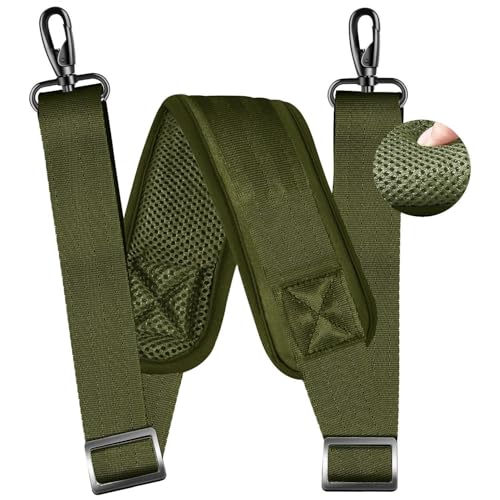 ZINZ 79 inch Shoulder Strap, Extra-thick Fixed Cushion Pad and Dual Clasps Universal Replacement Strap with Metal Swivel Hooks for Laptop Bags, Luggage Bags, Camera, Crossbody(Army Green) - color: Army Green