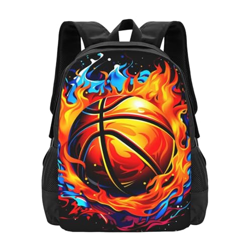 Colorful Basketball Backpack Laptop Travel Bag Adjustable Backpack Print Daypack for Men Women 16.5 In - color: Style 1