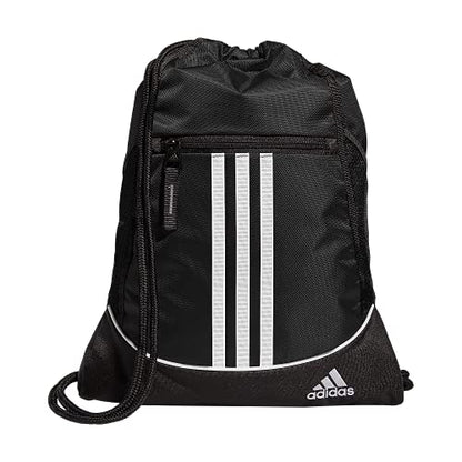 adidas Alliance Sackpack – Drawstring Backpack for Sports, Small Gym Bag, Black/2, OSFA - color: Black/2