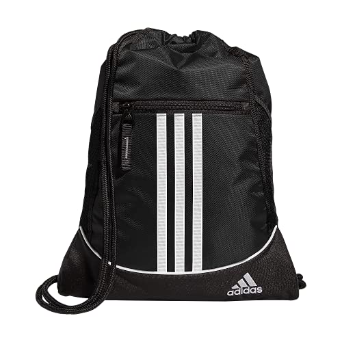 adidas Alliance Sackpack – Drawstring Backpack for Sports, Small Gym Bag, Black/2, OSFA - color: Black/2