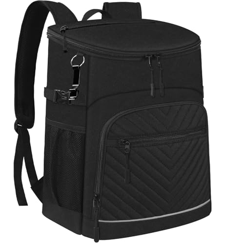 Cooler Backpack Insulated Leakproof Waterproof Backpack Cooler Bag 30/45 Cans, Large Capacity Lightweight Travel Camping Beach Backpack Cooler Ice Chest for Men and Women - color: black, size: 45 Cans