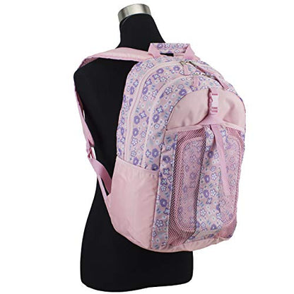 FUEL Lunch Backpack Set Teens Student Water Resistant Bookbag Bag Soft Reusable Insulated Cooler Lunch Box Thermal Travel Office Lunch Bag, Pink Flowers - color: Light Pink/Ditsy Floral Print
