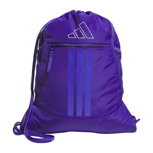 adidas Alliance Sackpack Drawstring Bag - color: Pure Purple/White/3