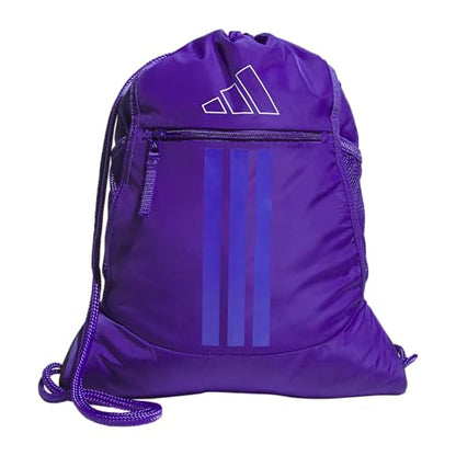 adidas Alliance Sackpack Drawstring Bag - color: Pure Purple/White/3