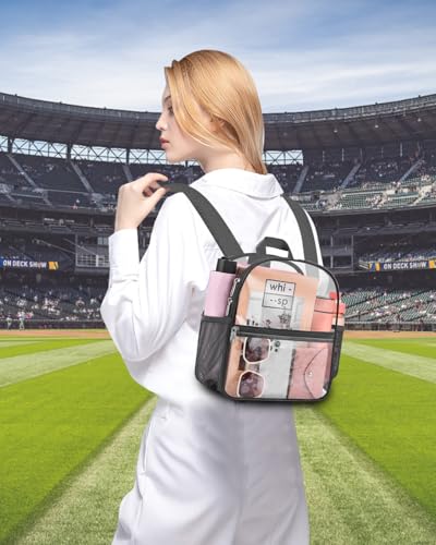 Clear Backpack for Stadium Events, 12x12x6 Small Clear Plastic bag with Reinforced Straps for Game Security Festival Concert - color: Charcoal Gray