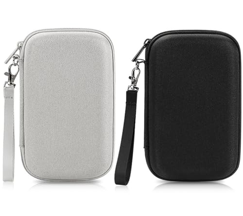CAAORDKSO 2Pack Hard Drive Carrying Case Storage Organizer Bag,Hard Travel Electronic Organizer Case for Power Bank Chargers Cables USB Flash Drive SD Card Mouse Electronic Accessories Bag(Black+Gray) - color: Black+Gray