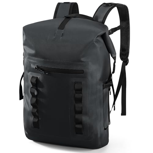 Haimont Waterproof Dry Backpack 30L TPU Lightweight Roll Top Dry Bag for Men Women, Beach, Kayaking, Travel, Hiking - color: Black