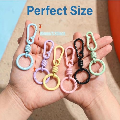 Anti-Theft Zipper Clips 6 Pcs, 6 Colors - Durable Zinc Alloy Locking Carabiners for Travel & Backpack Security, Universal Fit, Multi-Use