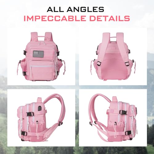 Boomistry 15L Mini Tactical Backpack Small Tactical Backpack for Women, Military Backpack for Gym, Hiking, Daily (Pink-15L) - color: Pink-15l