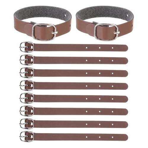 PATIKIL Luggage Tag Strap, 10 Pcs PU Leather Extender Buckle Straps Luggage Tag Luggage Strap Tag Holder Adjustable for Suitcase Hanging Accessories Travel, Brown - color: Dark Brown