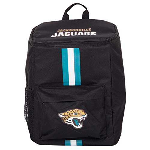 Cooler Backpack – Portable Soft Sided Ice Chest – Insulated Bag Holds 36 Cans - Football Gear – Show Your Team Spirit with Officially Licensed Fan Gear - style: Jacksonville Jaguars