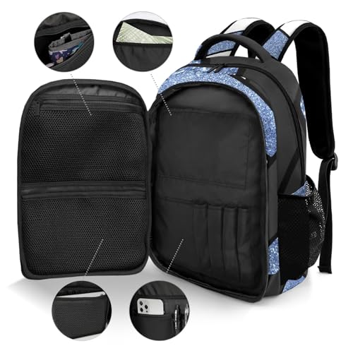 Volleyball Blue Print Personalized School Backpack Waterproof Laptop Bag for Woman Man - color: Muilti 10