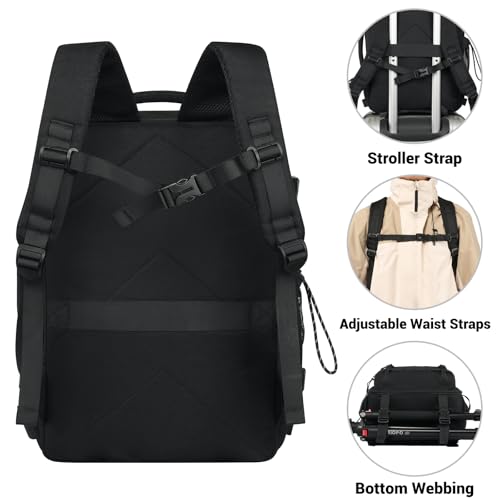 Legestori 25L Military Tactical Bag Backpack for Men, Heavy Duty Molle Daypack 3 Day Bug Out Backpacks Molle Army Large Rucasack Travel Hiking With Bottle Holder (Black) - color: Black
