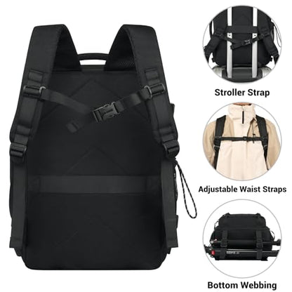 Legestori 25L Military Tactical Bag Backpack for Men, Heavy Duty Molle Daypack 3 Day Bug Out Backpacks Molle Army Large Rucasack Travel Hiking With Bottle Holder (Black) - color: Black