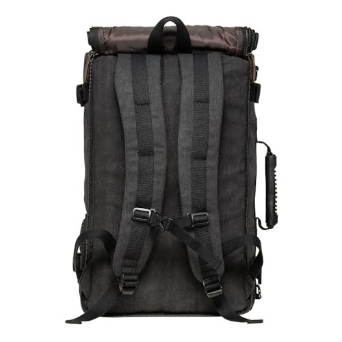 KAUKKO Canvas Travel Backpack Multi-Functional Bag Fits 17" Laptop, Large Capacity Hiking Backpack, Outdoor Daypack 23.8L - color: 27-1-black
