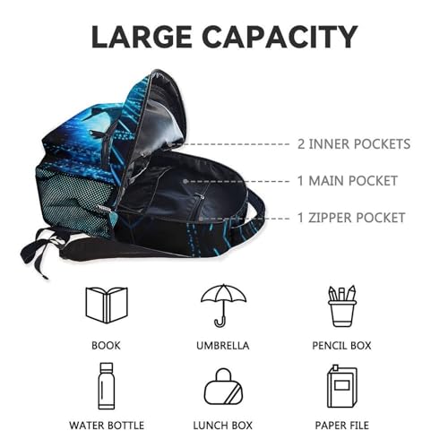 Kids Backpack Boys, 17 Inch Cool Shark Backpacks for Elementary Students, Animals School Bag for Preschool - color: Color4-1