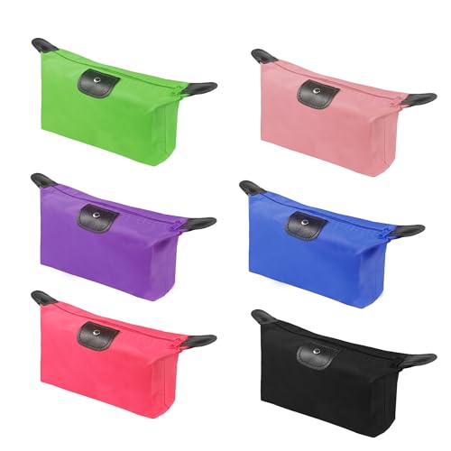 YAODHAOD Makeup Bag Bulk Toiletry Pouch Waterproof Cosmetic Storage Bags,with Zipper Travel Toiletry Organizer Packing Bag Accessory Organizer for Women and Men (6 Colors) - color: 6 Colors