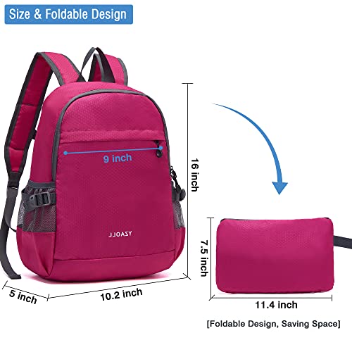 YZAOLL 20L Small Hiking Backpack Lightweight Day Packs, Packable Backpack for Women Men Travel Camping Vacation,Rose - color: A-20l-arose