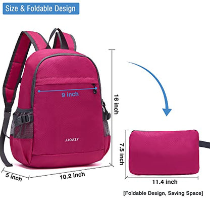 YZAOLL 20L Small Hiking Backpack Lightweight Day Packs, Packable Backpack for Women Men Travel Camping Vacation,Rose - color: A-20l-arose