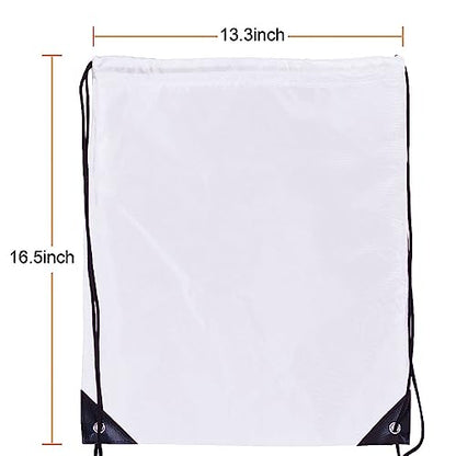 Drawstring Backpack Bulk 40 Packs Draw String Bags for Gym Sports Trip Pedestrianism Cinch Sack DIY for Women Men (white) - color: White