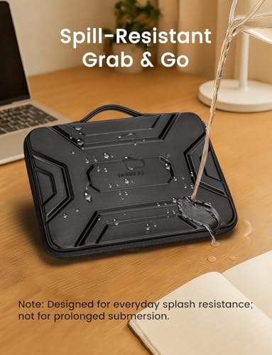 DOMISO 13 inch Laptop Sleeve with Handle, Shockproof & Waterproof EVA Protective Laptop case, Laptop Sleeves for 13-13.3-inch Laptops / 13.3-inch HP, Dell, ASUS, Lenovo Laptops, Black - color: Black, size: 13 inch