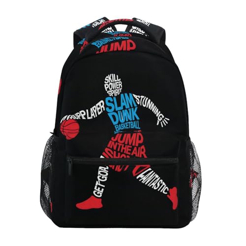 ALAZA Basketball Player Bank Shot Sports Large Backpack Personalized Laptop iPad Tablet Travel School Bag with Multiple Pockets - color: Basketball