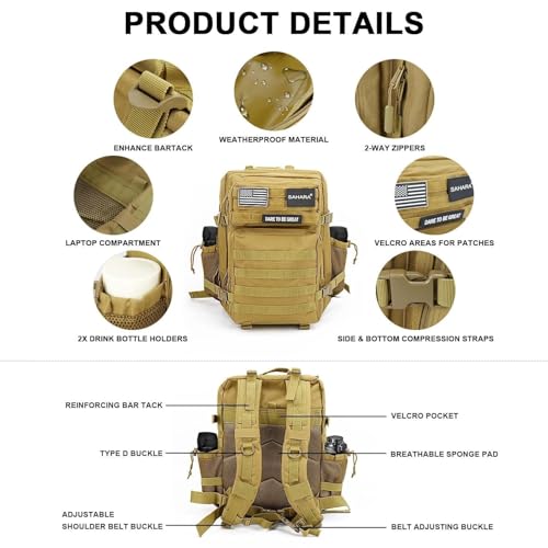 SAHARA - Raider Series Travel Bag & Laptop Backpack for Laptops up to 17.3-inch, Khaki, (LT00089) - color: Khaki