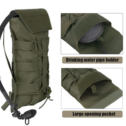 PETAC GEAR 1.5L / 3L Tactical Hydration Pack，Molle Carrier Pouch for 50 oz /100 oz Hydration Bladder Daypack Water Backpack. - color: RG, size: 3L bag only