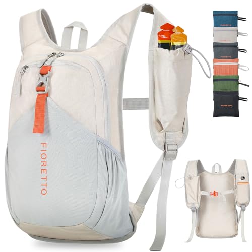FIORETTO 15L Hiking Backpack for Women Men Mini Packable Backpack Lightweight Small Daypack for Camping Travel Outdoor, Beige - color: Beige, size: 15l