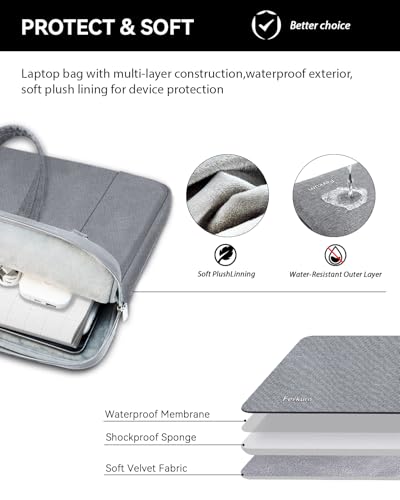 Ferkurn 17 17.3 Inch Laptop Bag Case Women Men Compatible with HP OmniBook Envy Omen Pavilion/LG Gram/Dell Inspiron Precision/Yoga ThinkPad, Carrying Briefcase Messenger Computer Bag 18 inch, Grey - color: Heather Grey, size: 17.3 inch