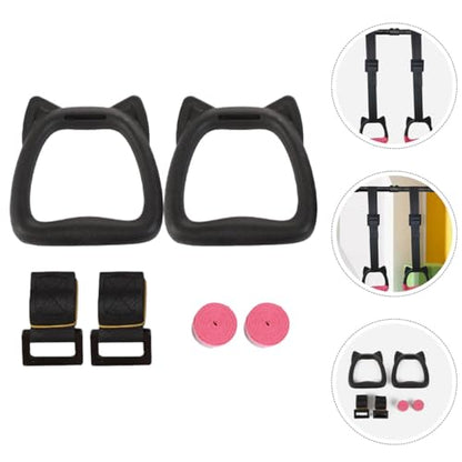 Gymnastic Rings Set with 2m Adjustable Straps, Professional Pull-up Sports Gym Rings for Indoor Training and Workout Fitness Equipment