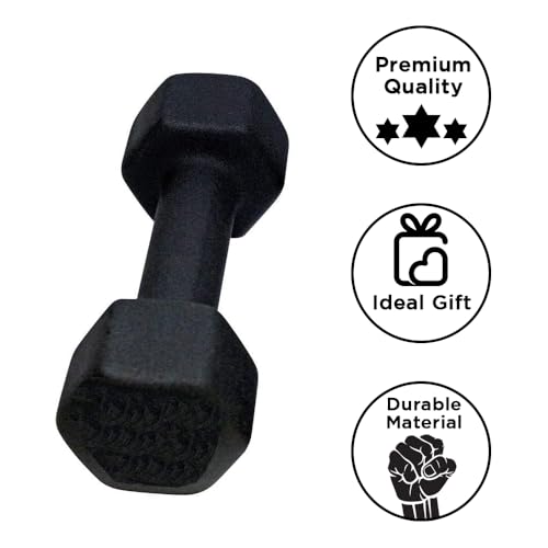 Neoprene Dumbbell, Single Weight for Strength Training, Muscle Toning, and Rehab, Non-Slip Grip & Anti-Roll Design - style: 10 LB