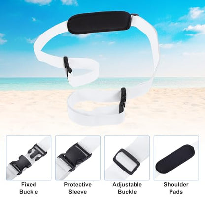 PATIKIL Carrying Beach Chair Straps, Adjustable Beach Chair Straps Shoulder Carrying Straps for Folding Chair Backpack, White - color: White