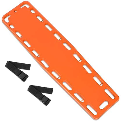 Jenaai 72.83 x 17.72 x 2.5 Inch Spine Board Stretcher with Backboard Straps, Backboard Immobilization Portable Spine Stretcher Plastics Lightweight Base Board (Orange) - color: Orange