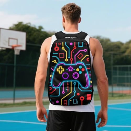 Basketball Backpack With Separate Ball Compartment And Shoes Fit Basketball Volleyball Football - color: Gamepad