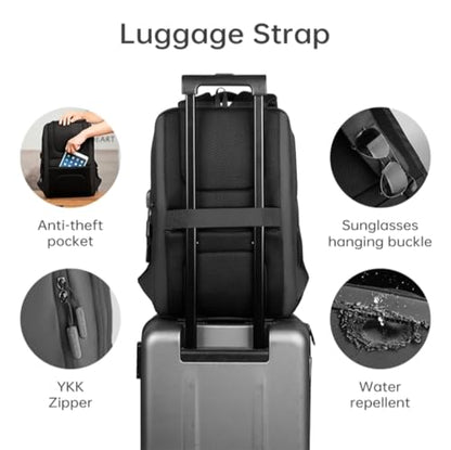 TREKON Laptop Backpack for Men, Fits 15.6" Laptop, USB Charging Port, Water-Resistant, Anti-Theft, TSA Approved Travel Bag, For Business & College