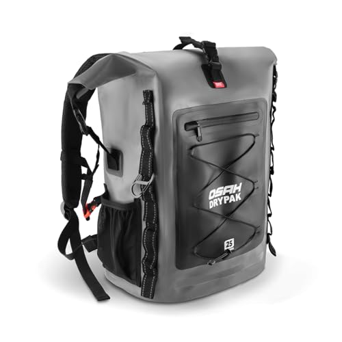 OSAH DRYPAK Waterproof Backpack Dry Bag 25L/35L/55L/85L – Heavy Duty Roll-Top Hiking Backpack Sack Keeps Gear Dry for Travel, Kayaking, Boating, Camping, Rafting and Fishing - color: Grey, size: 25L