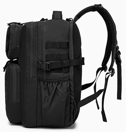 Wotony Military Tactical Backpack for Men Waterproof Daypack 3 Day Assault Pack Laser-Cut MOLLE Webbing Design with Water Bottle Holder Black Small Tactical Assault Bag (Black, 35L) - color: Black, size: 35L
