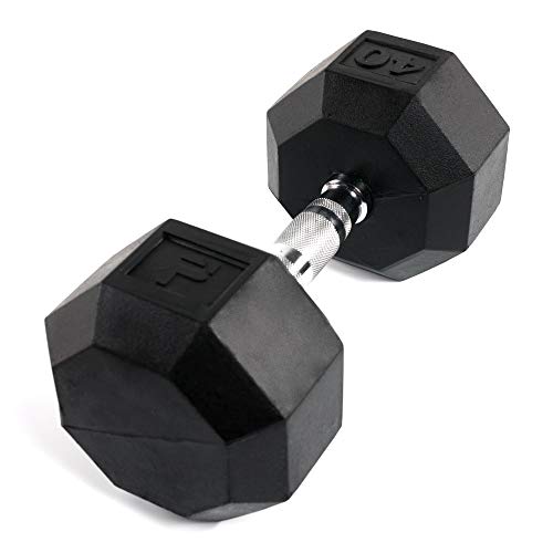 Power Systems Rubber Octagonal Dumbbell - size: 40-Pounds