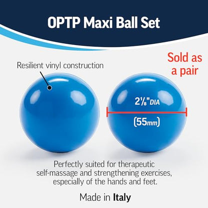 OPTP Maxi Balls Self-Massage Ball Set for Therapy and Strength Exercises, Hand and Foot Roller to Relieve Tension and Rehydrate Connective Tissue - size: 2 Count (Pack of 1)