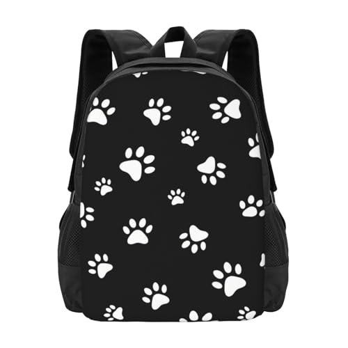 Breathable Outdoor Daypack Animal Puppy Dog Paw Print, Durable Anti Theft Travel Backpack Adjustable Strap Shoulder Bag for Hiking Camping City Walking - color: Design (1027)